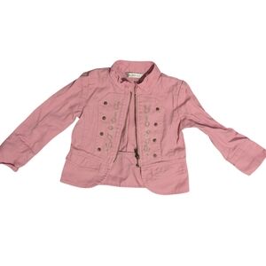 George Pink Military Style‎ Embroidered Jacket Girls 3T